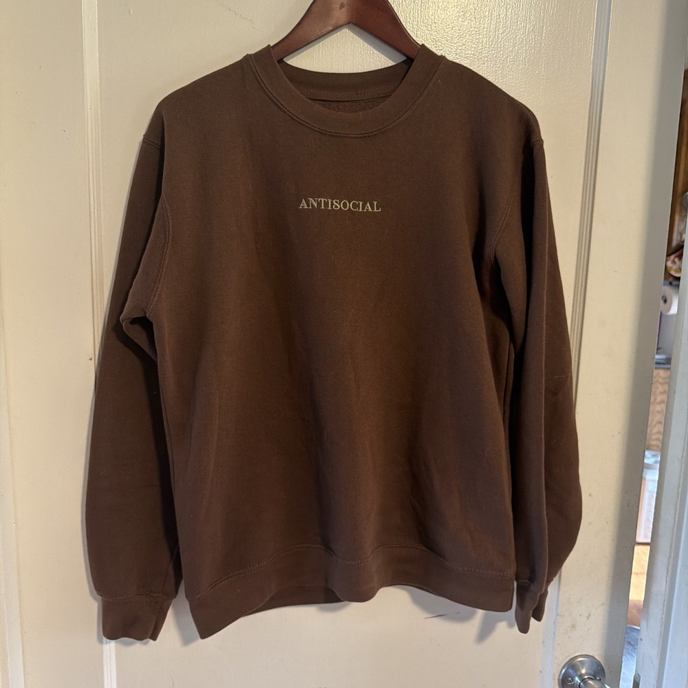 Eighty Eight Brand Brown Anti-social Small Sweatshirt Men/Women